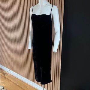 McQ by Alexander McQueen Black Velvet Midi Slip Dress